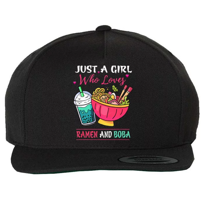 Kawaii Just A Girl Who Loves Ramen And Boba Tea Bubble Milk Wool Snapback Cap