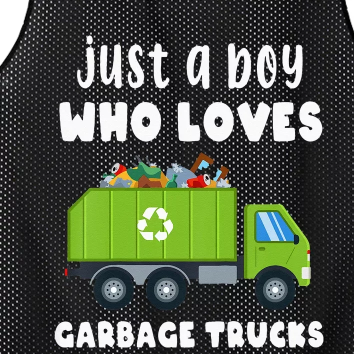 Kids Just A Boy Who Loves Garbage Trucks Mesh Reversible Basketball Jersey Tank