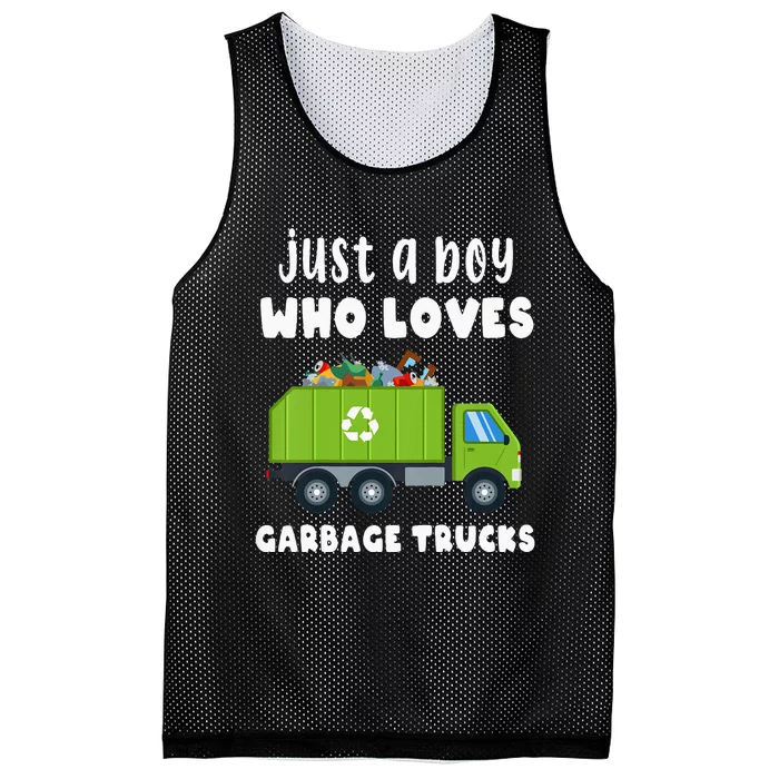 Kids Just A Boy Who Loves Garbage Trucks Mesh Reversible Basketball Jersey Tank