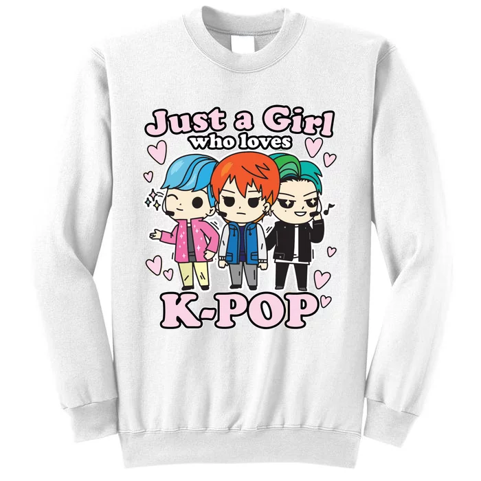 KPop Just A Girl Who Loves KPop Korean Pop Band Sweatshirt