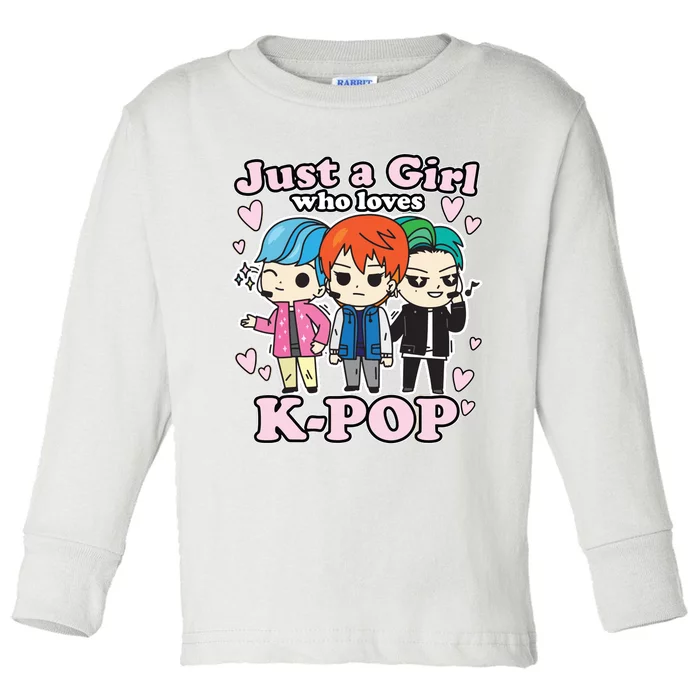 KPop Just A Girl Who Loves KPop Korean Pop Band Toddler Long Sleeve Shirt