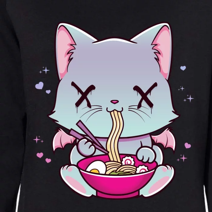 Kawaii Japanese Anime Cat Ra Hoodie - Creepy Pastel Goth Womens California Wash Sweatshirt