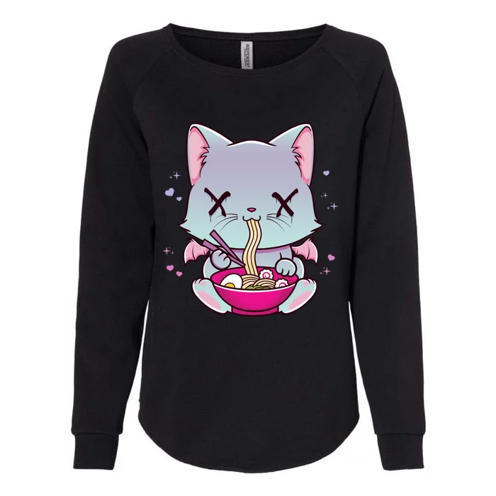 Kawaii Japanese Anime Cat Ra Hoodie - Creepy Pastel Goth Womens California Wash Sweatshirt