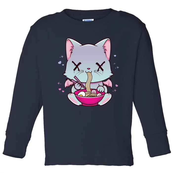 Kawaii Japanese Anime Cat Ra Hoodie - Creepy Pastel Goth Toddler Long Sleeve Shirt