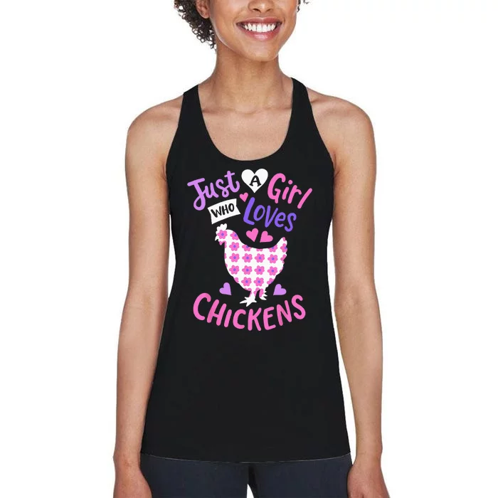 Just A Girl Who Loves Chickens Chicken Hen Love Cute Women's Racerback Tank