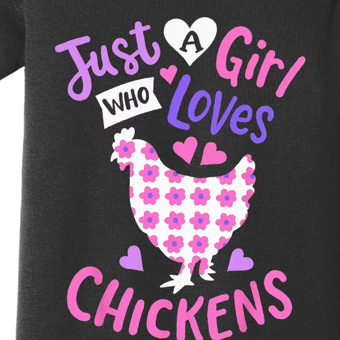 Just A Girl Who Loves Chickens Chicken Hen Love Cute Baby Bodysuit