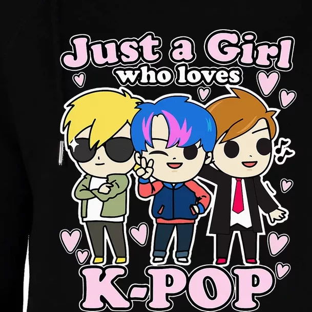 Kpop Just A Girl Who Loves Kpop Korean Pop Band Womens Funnel Neck Pullover Hood