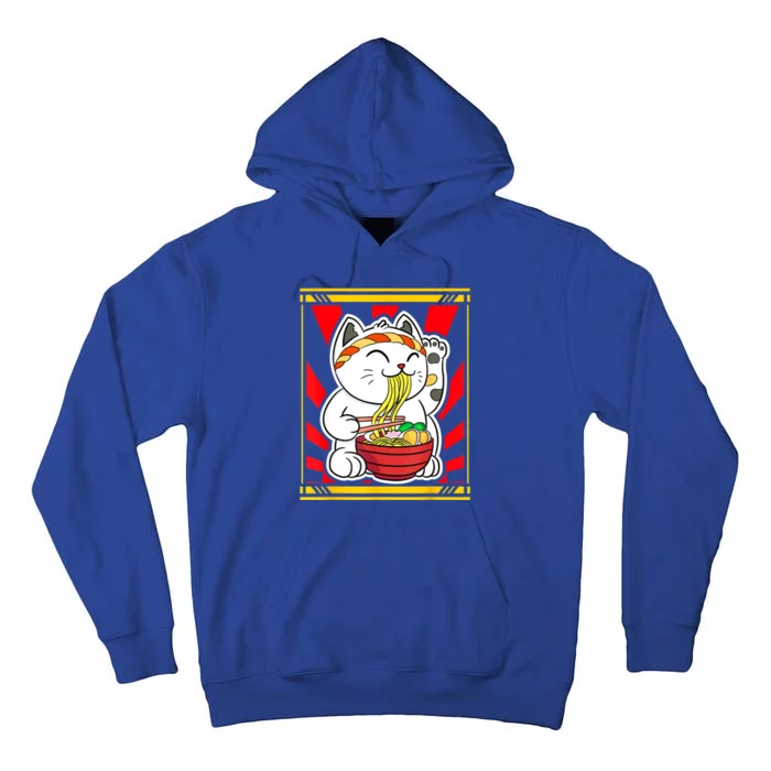 Kawaii Japanese Cat Eating Ramen Noodles Japanese Food Anime Tall Hoodie