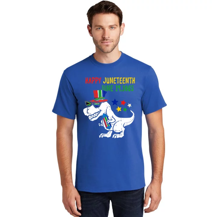 Kids Juneteenth Day Freedom Trex Dino Cute Gift Tall T-Shirt