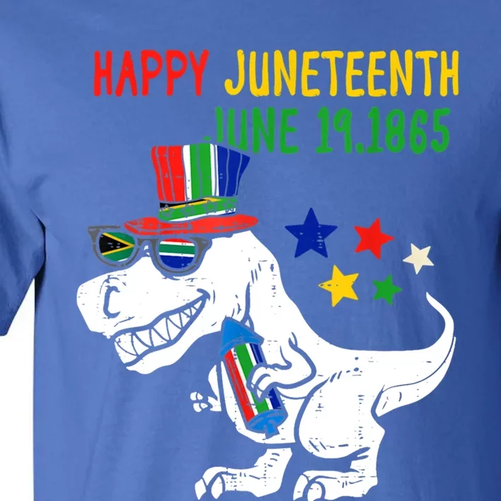 Kids Juneteenth Day Freedom Trex Dino Cute Gift Tall T-Shirt