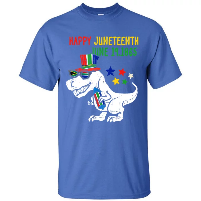 Kids Juneteenth Day Freedom Trex Dino Cute Gift Tall T-Shirt