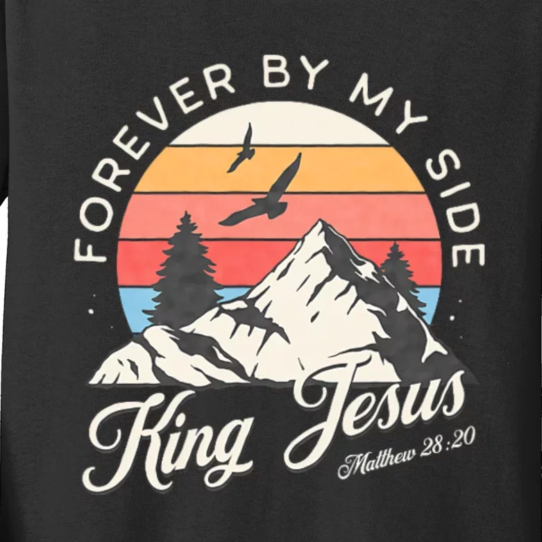 King Jesus Forever By My Side Kids Long Sleeve Shirt