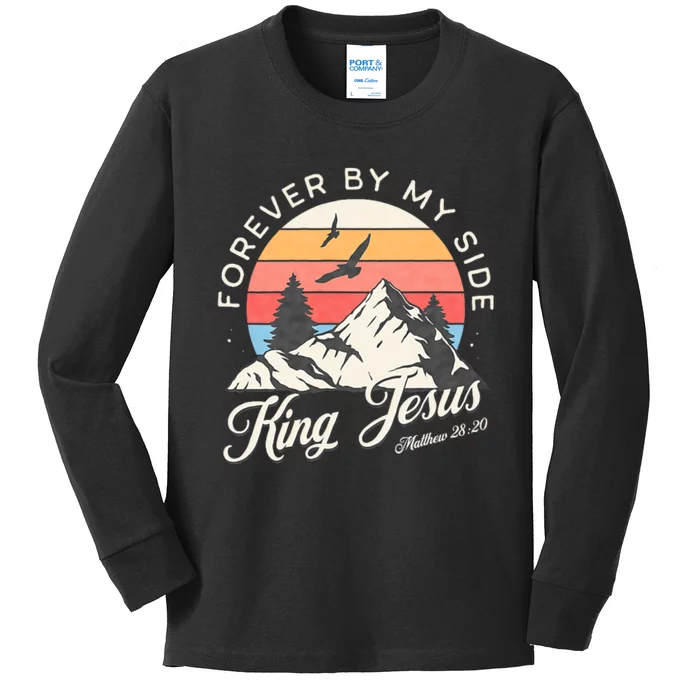 King Jesus Forever By My Side Kids Long Sleeve Shirt