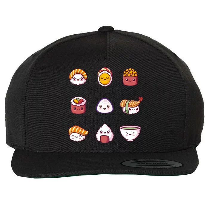 Kawaii Japanese Food Lover Wool Snapback Cap