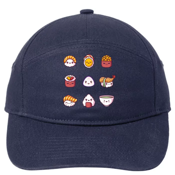 Kawaii Japanese Food Lover 7-Panel Snapback Hat