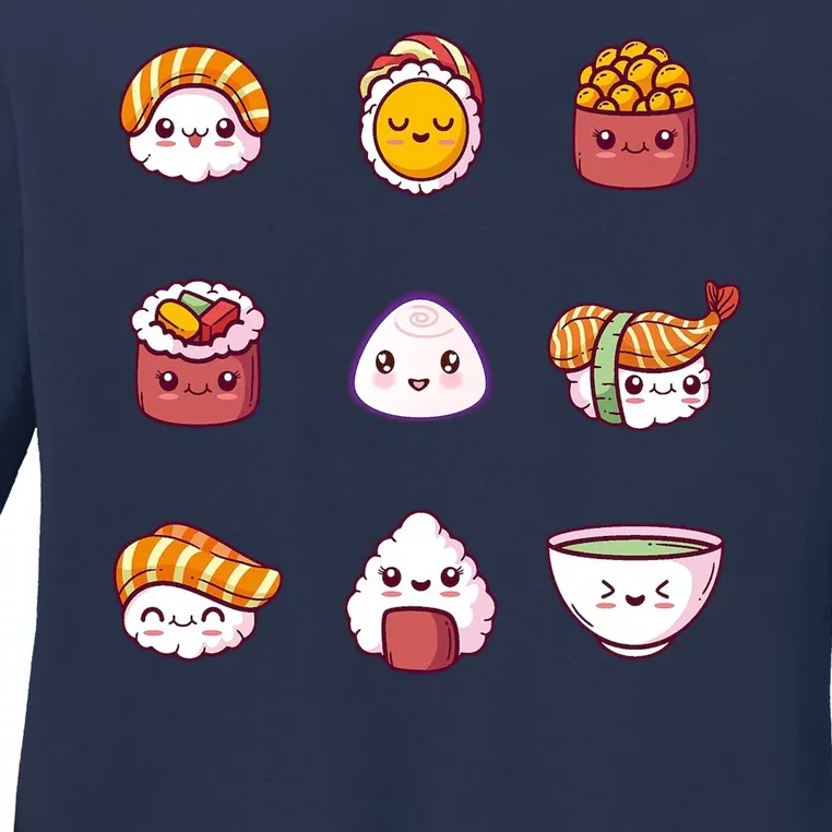 Kawaii Japanese Food Lover Ladies Long Sleeve Shirt