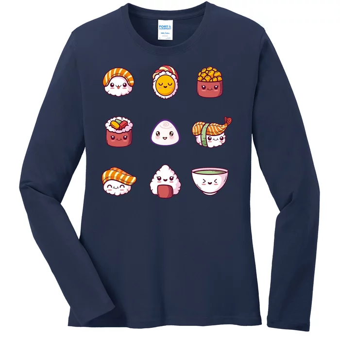 Kawaii Japanese Food Lover Ladies Long Sleeve Shirt