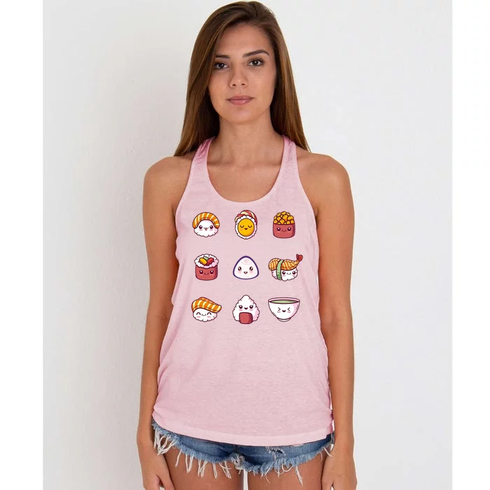 Kawaii Japanese Food Lover Women's Knotted Racerback Tank