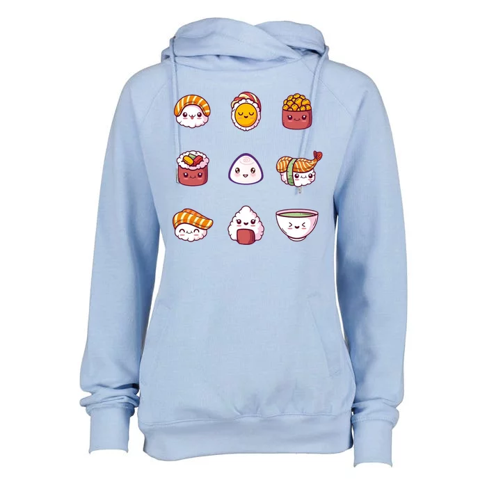 Kawaii Japanese Food Lover Womens Funnel Neck Pullover Hood