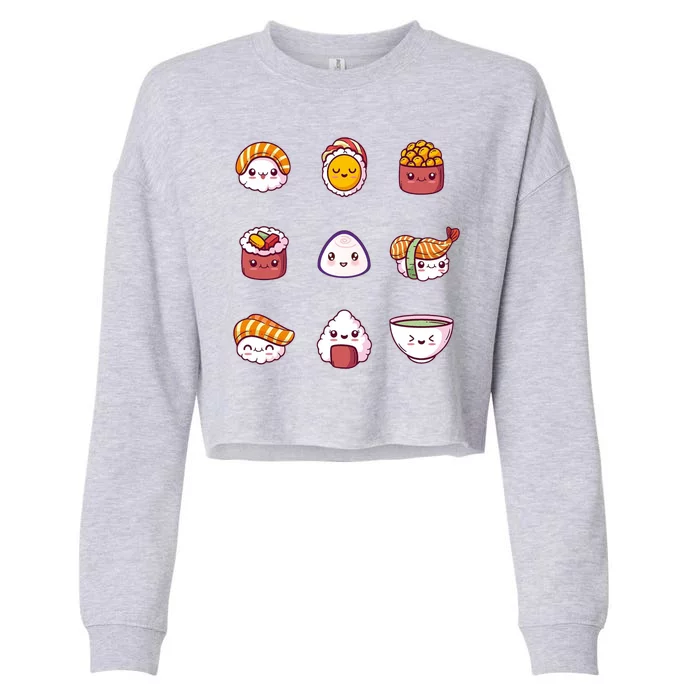 Kawaii Japanese Food Lover Cropped Pullover Crew