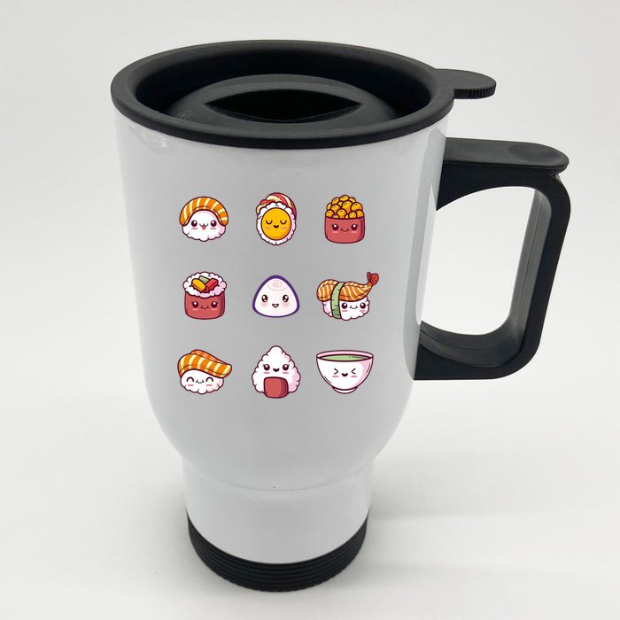 Kawaii Japanese Food Lover Front & Back Stainless Steel Travel Mug