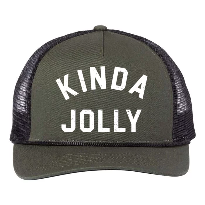 Kinda Jolly Funny Christmas Holiday Retro Rope Trucker Hat Cap