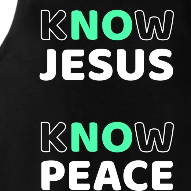 Know Jesus Know Peace Message Faith Design For Christians Gift Ladies Tri-Blend Wicking Tank