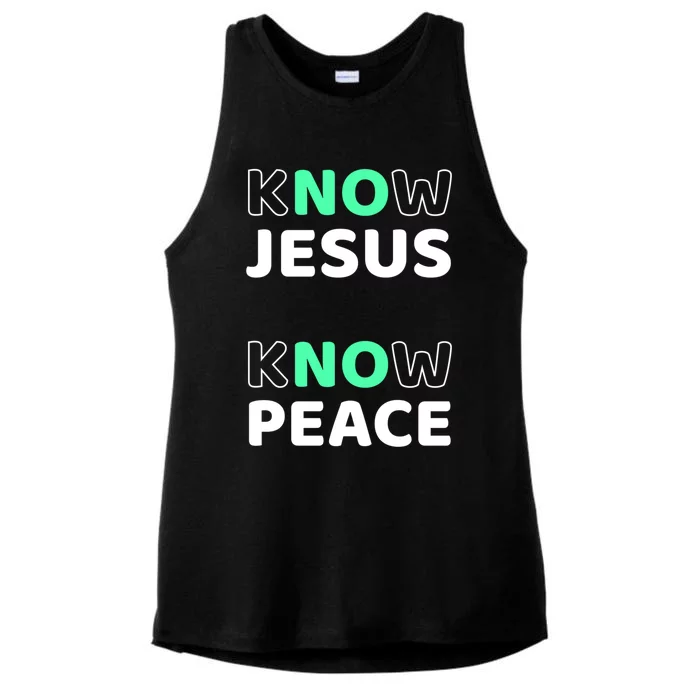 Know Jesus Know Peace Message Faith Design For Christians Gift Ladies Tri-Blend Wicking Tank