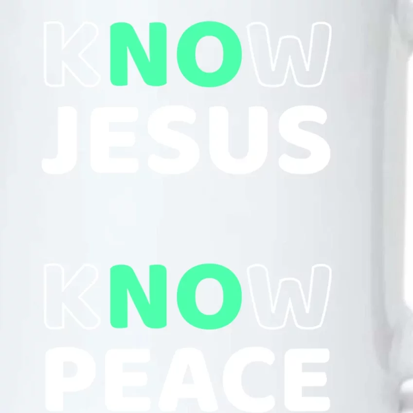 Know Jesus Know Peace Message Faith Design For Christians Gift Black Color Changing Mug