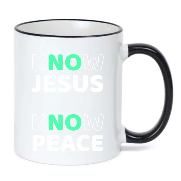 Know Jesus Know Peace Message Faith Design For Christians Gift Black Color Changing Mug