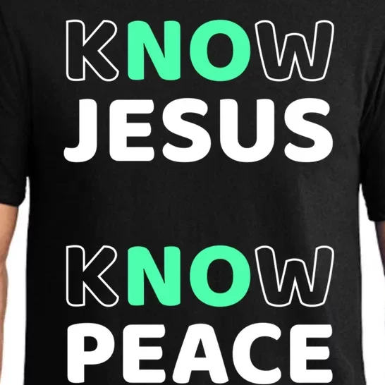 Know Jesus Know Peace Message Faith Design For Christians Gift Pajama Set