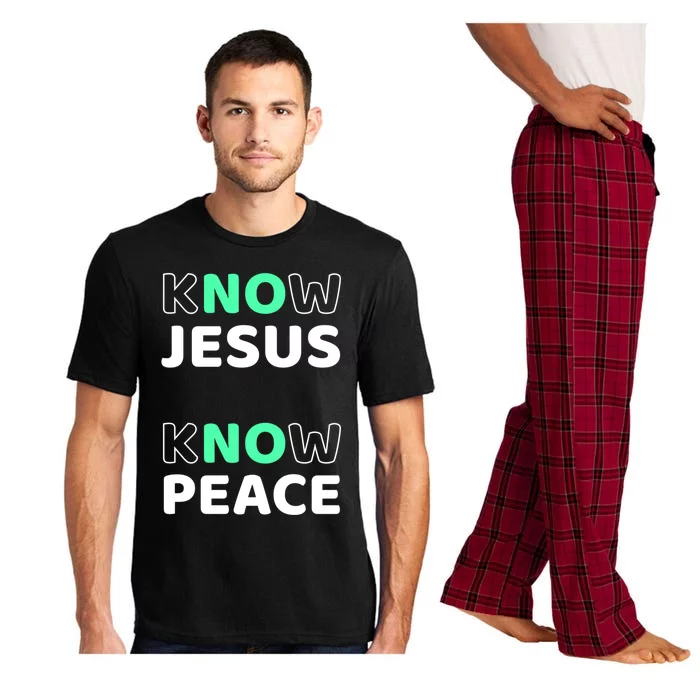 Know Jesus Know Peace Message Faith Design For Christians Gift Pajama Set