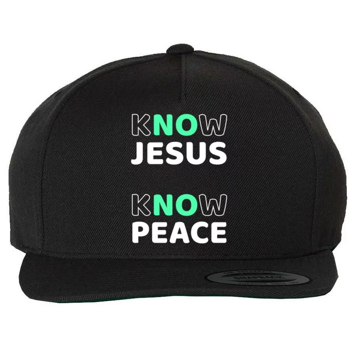 Know Jesus Know Peace Message Faith Design For Christians Gift Wool Snapback Cap