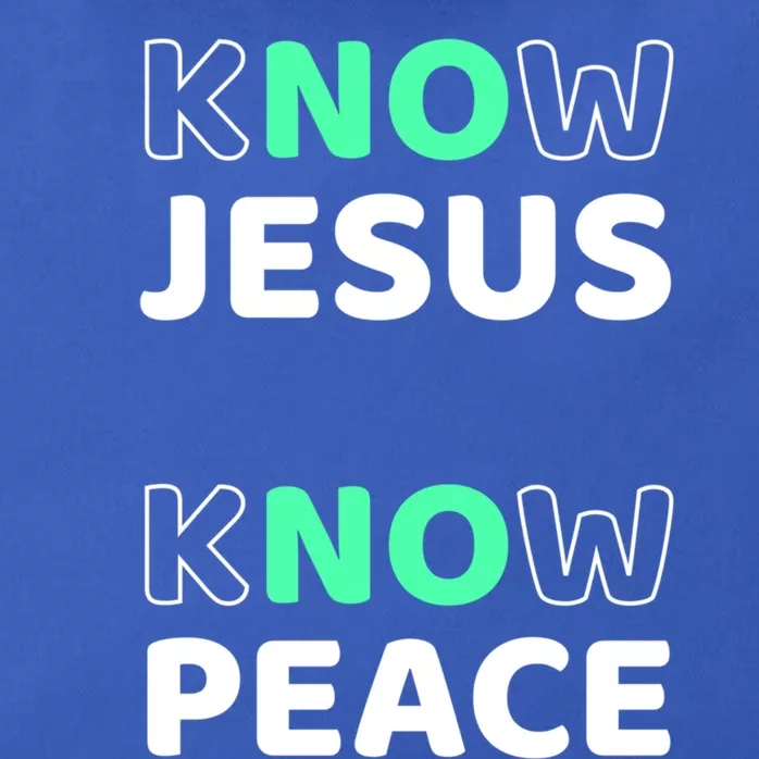 Know Jesus Know Peace Message Faith Design For Christians Gift Zip Tote Bag