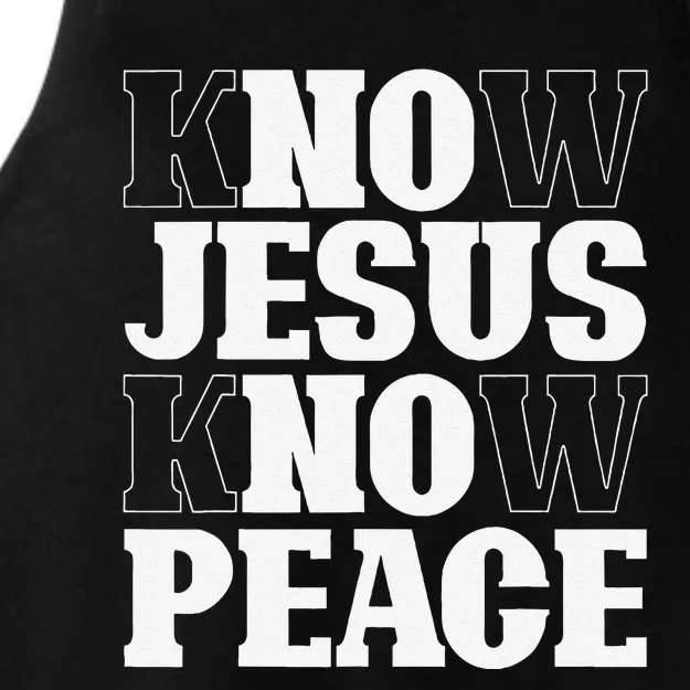 Know Jesus Know Peace Religion God Church Christian Gifts Ladies Tri-Blend Wicking Tank