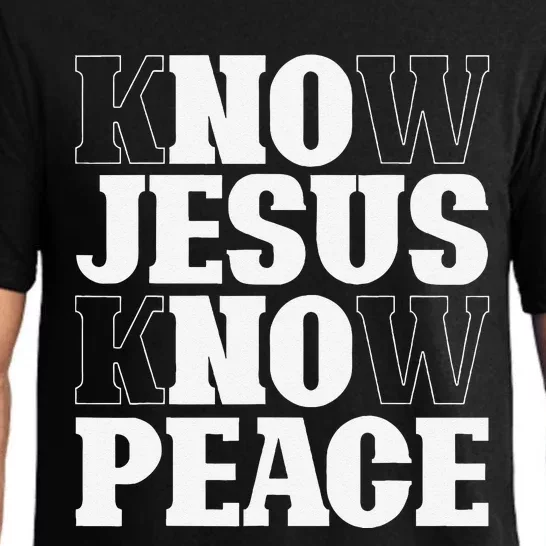 Know Jesus Know Peace Religion God Church Christian Gifts Pajama Set