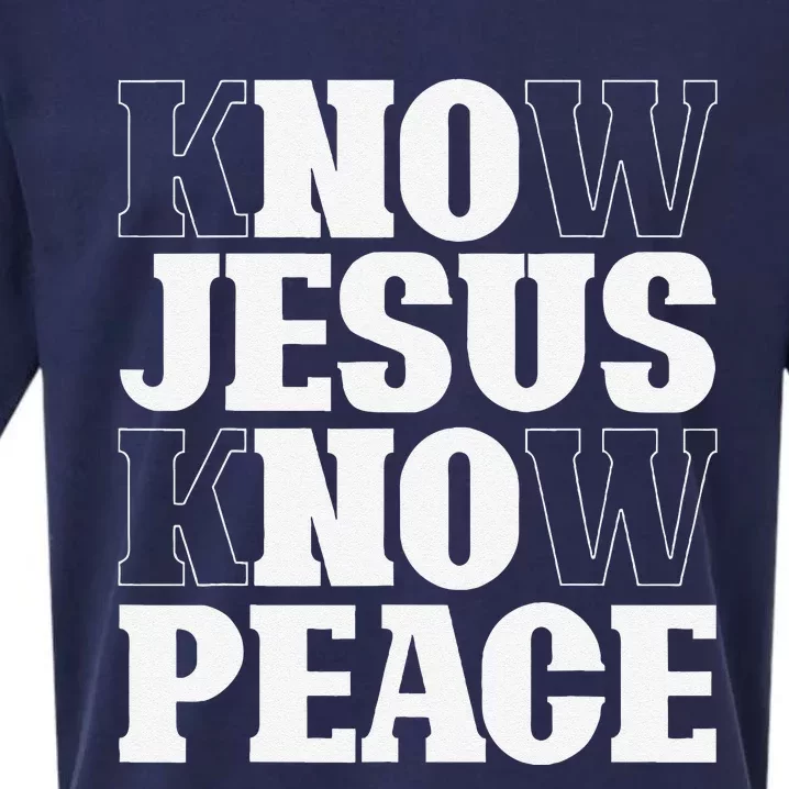 Know Jesus Know Peace Religion God Church Christian Gifts Sueded Cloud Jersey T-Shirt