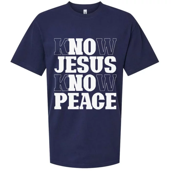 Know Jesus Know Peace Religion God Church Christian Gifts Sueded Cloud Jersey T-Shirt