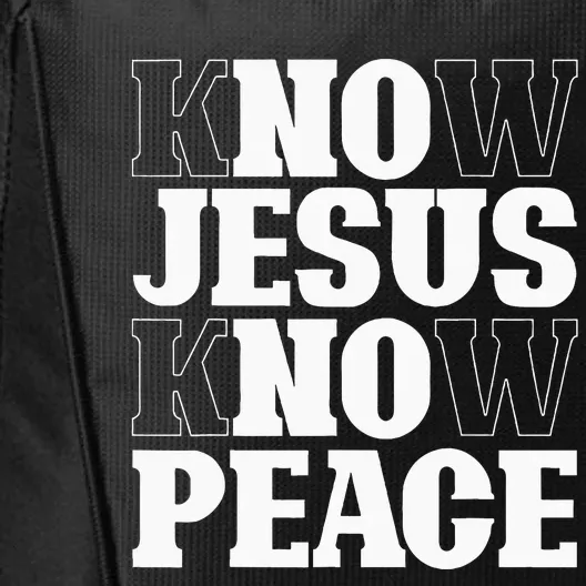 Know Jesus Know Peace Religion God Church Christian Gifts City Backpack