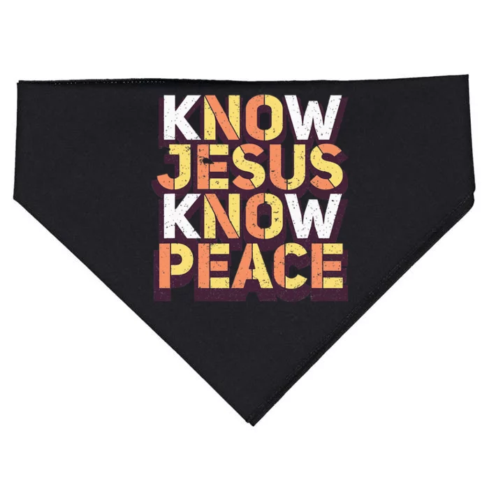 Know Jesus Know Peace Christian Religious Matching Gift USA-Made Doggie Bandana