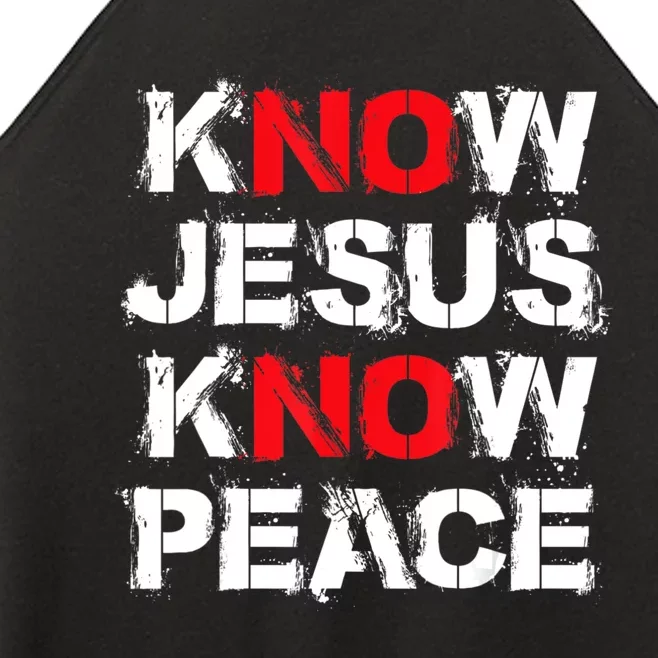 Know Jesus Know Peace Women’s Perfect Tri Rocker Tank