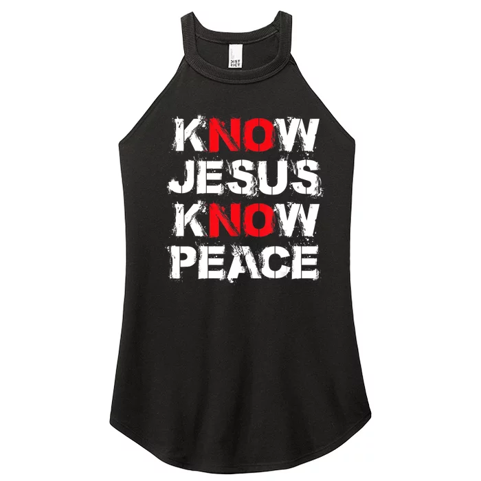 Know Jesus Know Peace Women’s Perfect Tri Rocker Tank