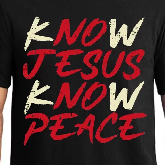 Know Jesus Know Peace God Faith Christian Pajama Set