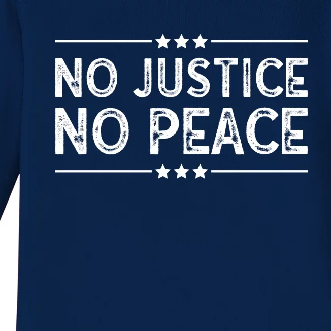 Know Justice Know Peace Blm Pride / No Justice No Peace Gift Baby Long Sleeve Bodysuit