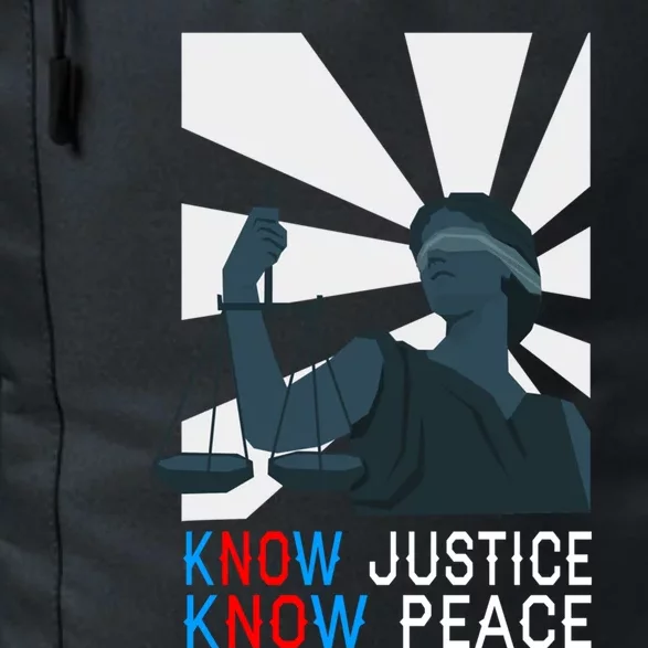 Know Justice Know Peace Blm Pride / No Justice No Peace Cute Gift Daily Commute Backpack