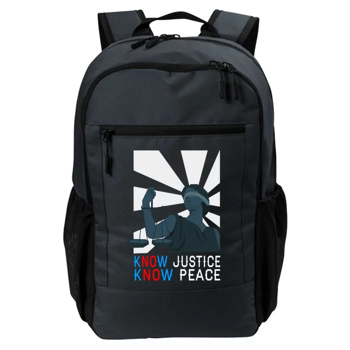 Know Justice Know Peace Blm Pride / No Justice No Peace Cute Gift Daily Commute Backpack