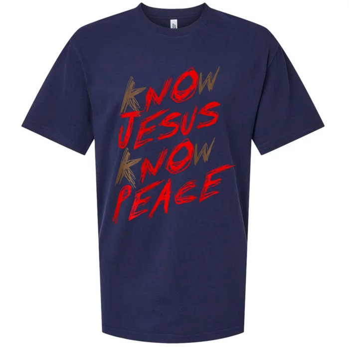 Know Jesus Know Peace Sueded Cloud Jersey T-Shirt