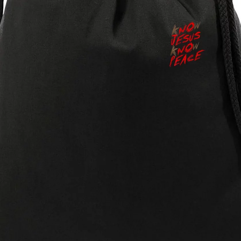 Know Jesus Know Peace Front & Back Drawstring Bag