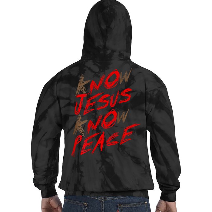 Know Jesus Know Peace Front & Back Tie Dye Hoodie