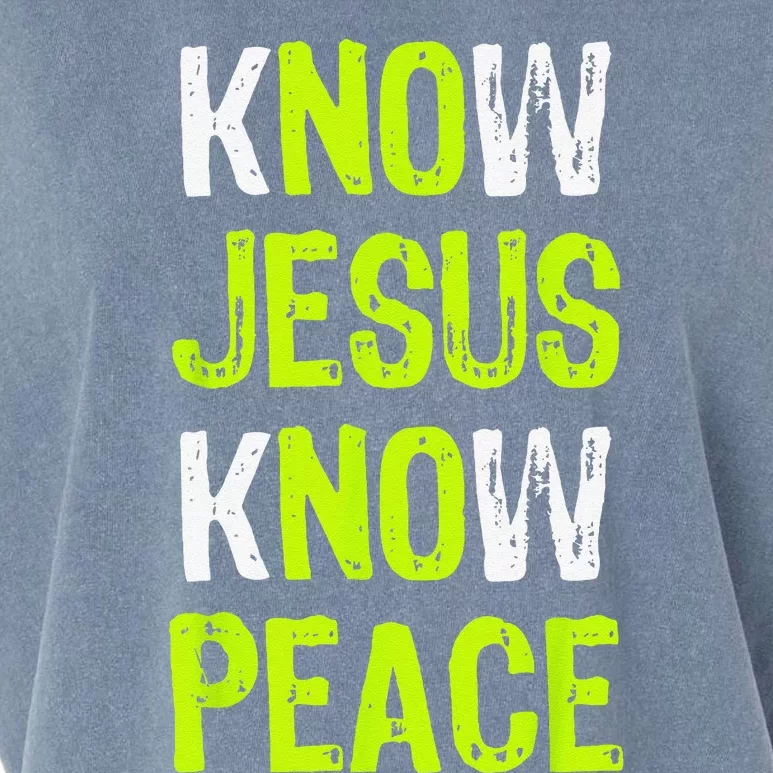 Know Jesus Know Peace Christian Religious Lover Garment-Dyed Women's Muscle Tee